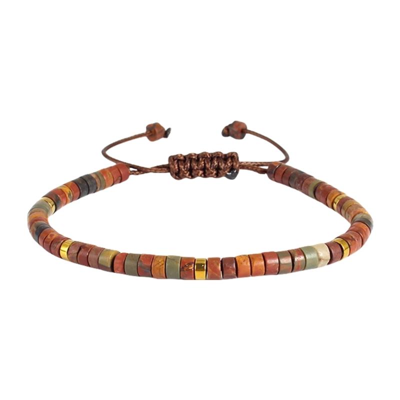 Adjustable Bead Bracelet Natural Stone Bracelet Rope Bracelet Unisex Bracelet Stone Texture Suitable for Men and Women