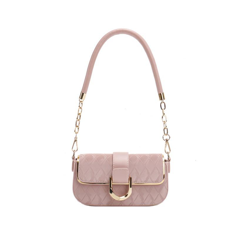 Elegant Minimalist Diamond Pattern Chain Shoulder & Crossbody Bag