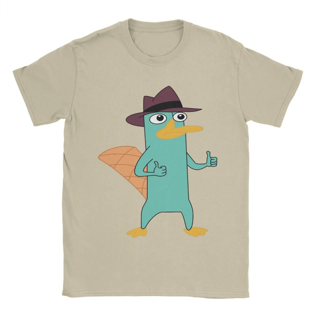 Magliette da Uomo Agente Perry il Ornitorinco Abbigliamento in Cotone Divertente Manica Corta Girocollo Maglietta 4XL 5XL T-Shirt