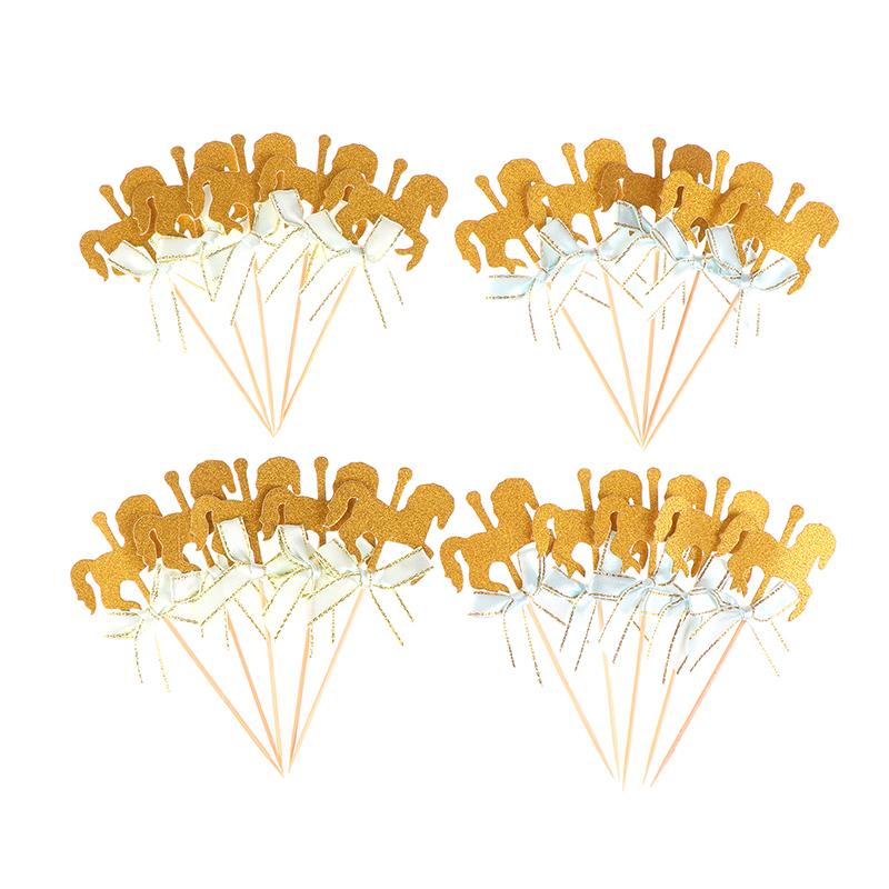 

20 шт. Милые топперы для торта в форме карусели, Деликатные топперы для кексов и десертов, Украшение стола, Карусель, Торт, Фрукты, Вставка для карточек синий