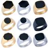 Personalized Tide Brand Spring Titanium Steel Square Epoxy Stainless Steel Ring