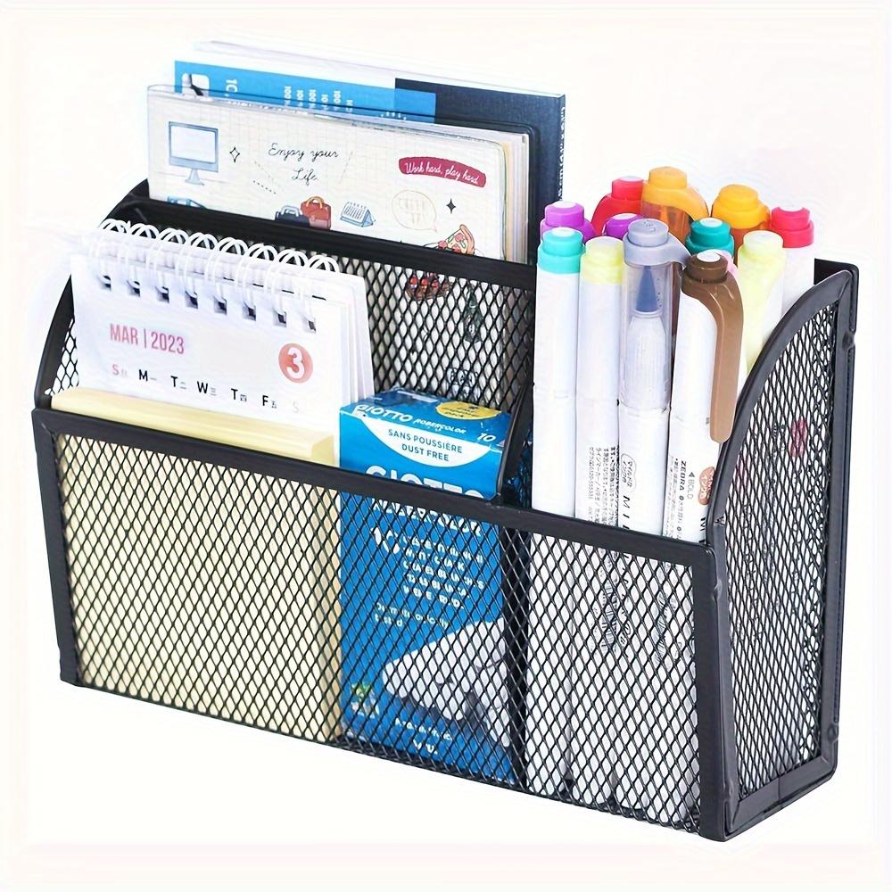 Magnetic Mesh Basket - Strong Hold for Whiteboard, Fridge, Locker. Versatile & Durable Desk Organizer.
