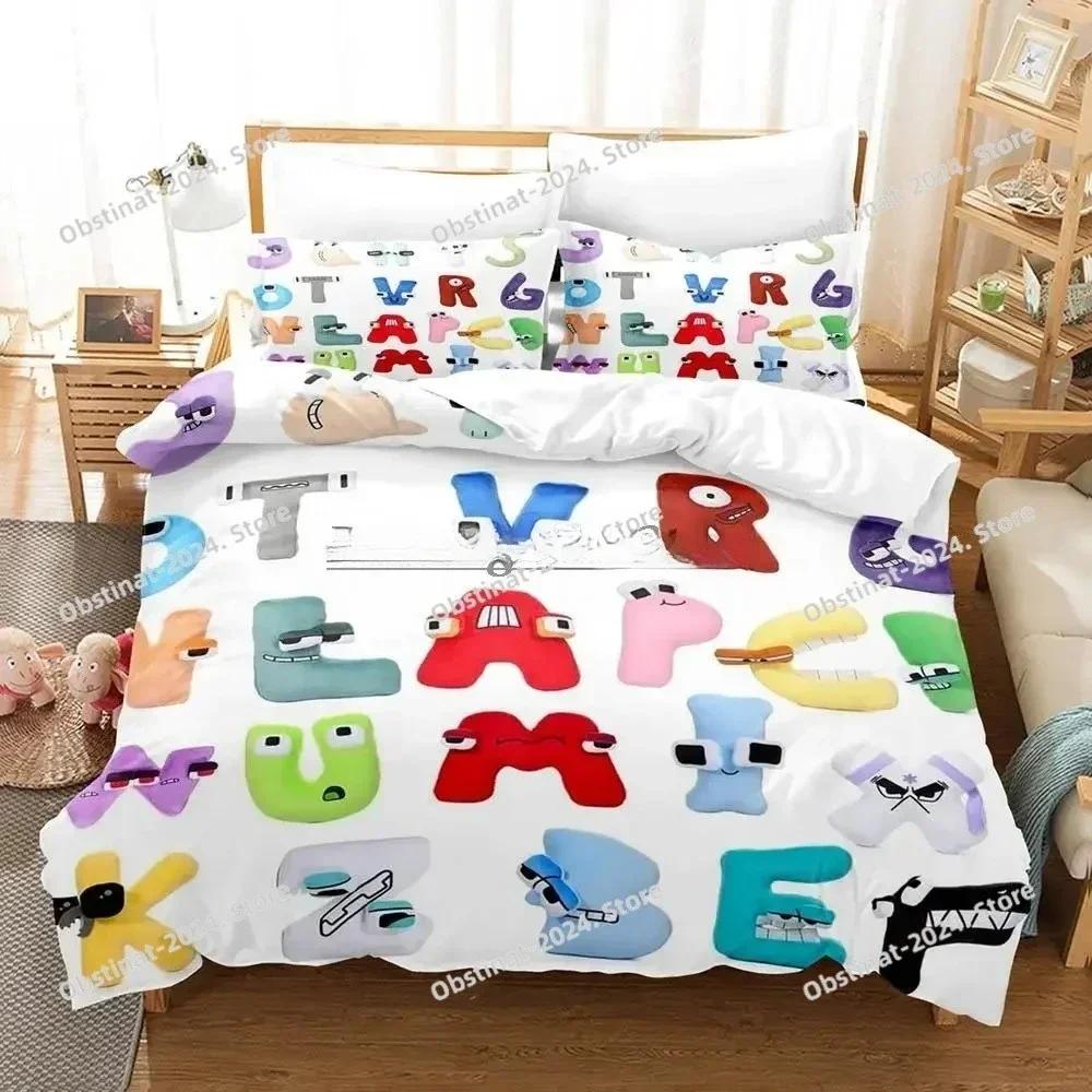 3D Alphabet Lore Bettwäsche-Set Gedruckt Einzelne Bettdecke Steppdecke Bettbezug Kissenbezug 3-teilige Sets Kinder Erwachsenengröße