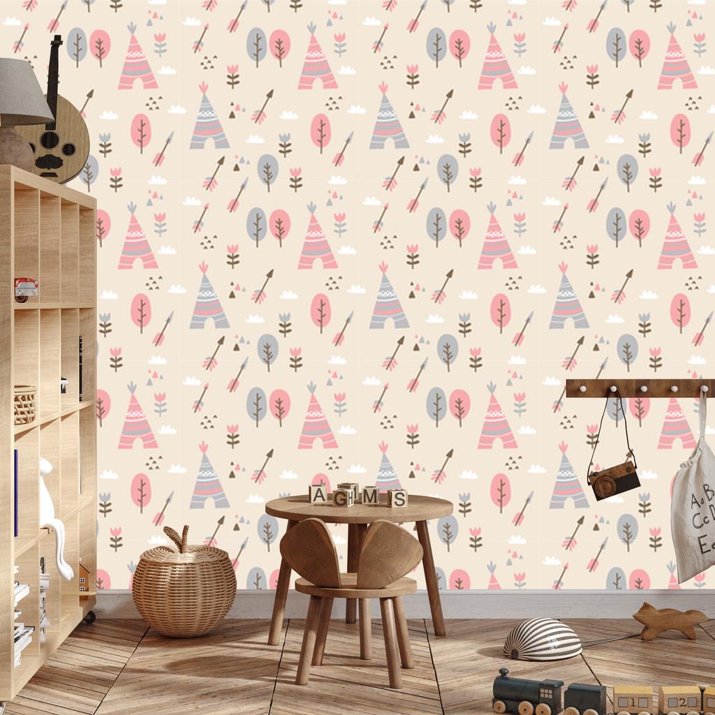 Trees and flowers wallpaper for living room and bedroom 50x1000