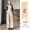 Women's Curved Blade Wide-Leg Pants: New 2026 Plus Velvet Wool for Autumn/Winter - Casual, Loose-Fit, Straight-Leg Design