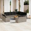 VidaXL Garden Lounge Set with Cushions 13 Pcs Grey Braided Resin 3224394