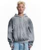 Easy No Easy Washed Star Waffle Zip-Up Hoodie - Gray