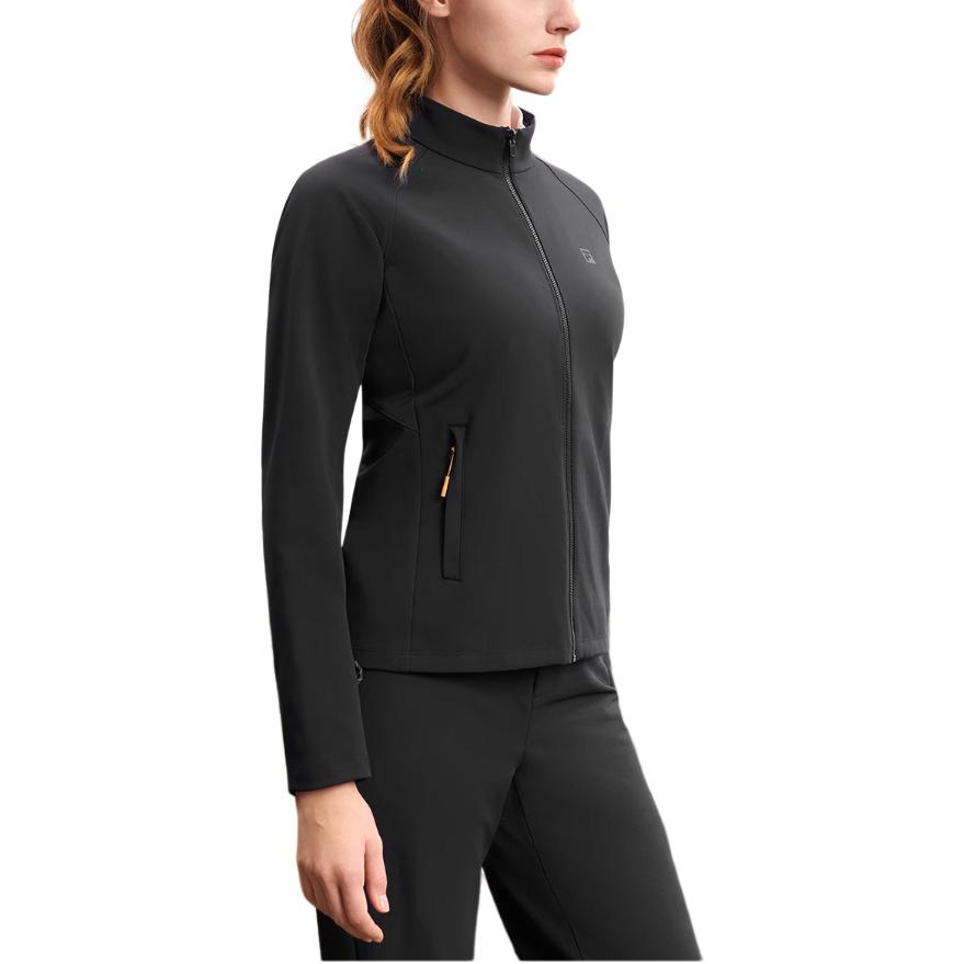 Fila Warm Versatile Hooded Jacket Two-Piece Set Women Tops Deep-Black A11W517706FBK