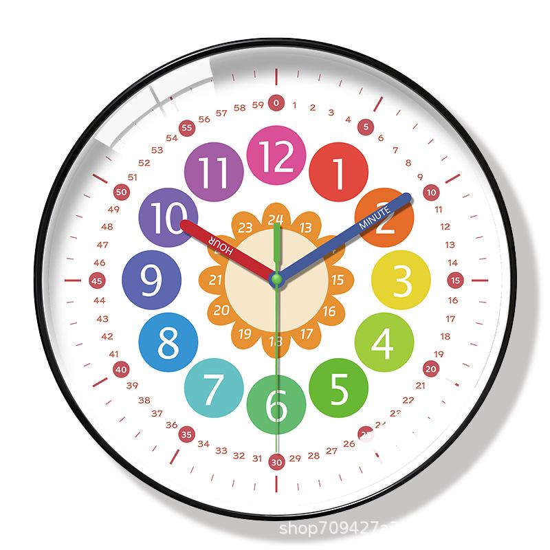 14" Silent Digital Children's Educational Wall Clock for Classroom & Home