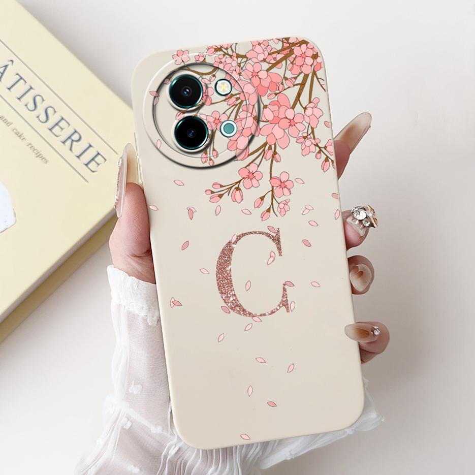 For Vivo Y38 5G Case Vivo Y58 V2355 Cute Letters Cover Full Cameras Protection Phone Case For Vivo Y58 Y 38 VivoY38 VivoY58 Bags