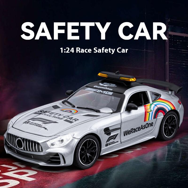 1/24 BENZ F1 Cool Sports Car Alloy Model Toys, Cool Lighting and Sound Effects, Strong Recovery, Four-wheel Shock Absorption