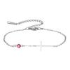 Trendy Jesus Cross Birthstone Charms Bracelet Stainless Steel 12 Birth Month Bracelets for Women Girls Jewelry Birthday Gifts
