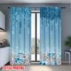 2 Pcs Blue diamond print curtains,suitable for bedroom,living room kitchen decoration,home decoration,window decoration