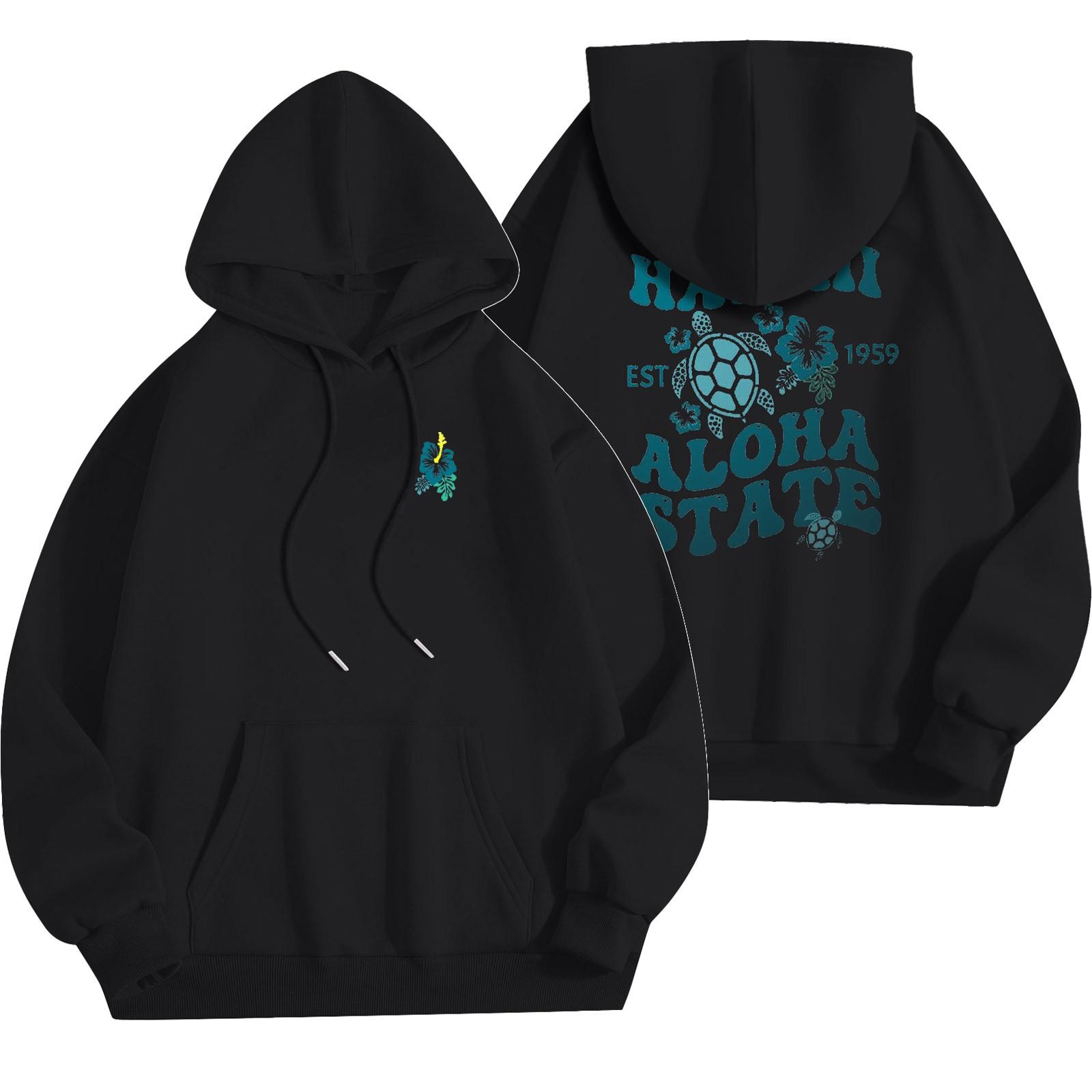 

Женский модный легкий свитер с длинными рукавами и карманами с цветочным принтом L чёрный