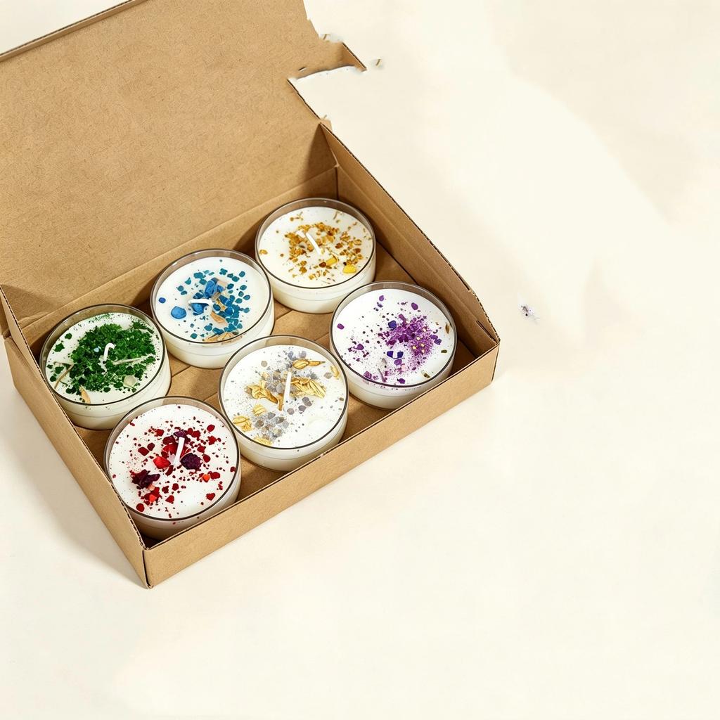 Dried Flower and Glitter Scented Candles: Colorful Handcrafted Botanical Scented Bedroom Candles