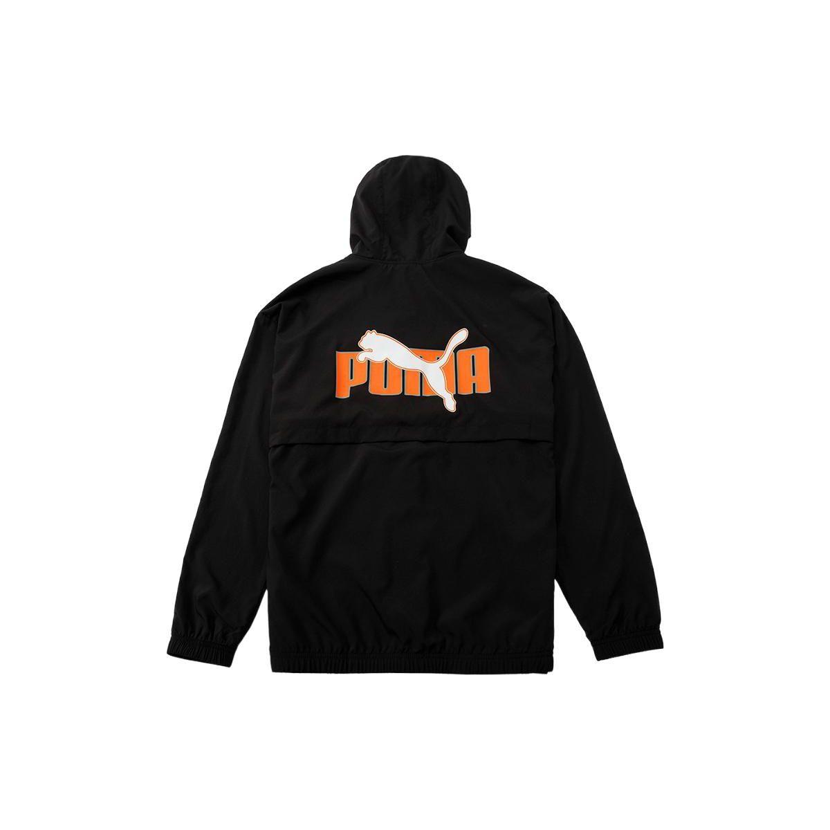 

Puma Logo Print Woven Loose Hooded Jacket Unisex Верхняя одежда Черный 537185-01