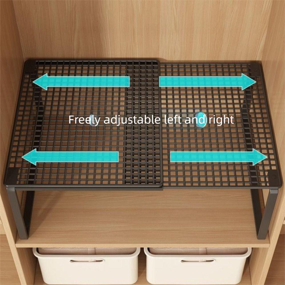 DIY Metal Closet Shelf Expandable Adjustable Wardrobe Organizer Retractable Stackable Shelves Bathroom