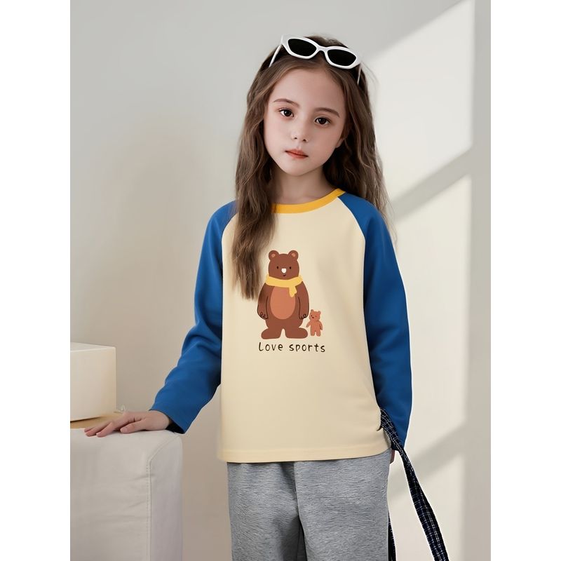 27Home Brand Children's Clothing Autumn New Collection Korean Style Raglan Sleeve Girls' Baby Long-Sleeve T-Shirt Pure Cotton Base Shirt