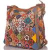 Large Women's Leather Patchwork Bag 2-in-1