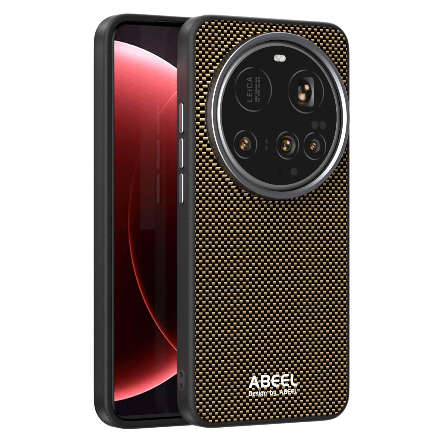 

ABEEL Чохол для Xiaomi 15 Ultra Сумісний з MagSafe Друкований ПК ТПУ Алюмінієвий сплав Шкіряна кришка для телефону Gold