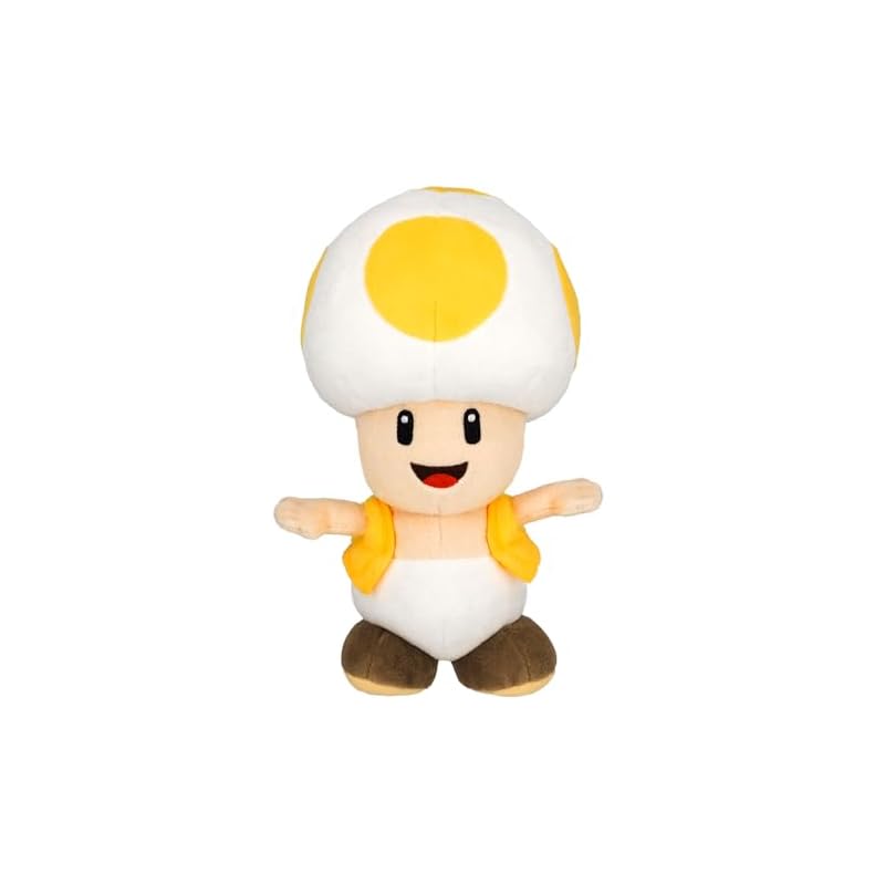 Sanei Boeki Super Mario ALL STAR COLLECTION Yellow Toad (S) W11 X D10 X H20cm Plush Toy AC32