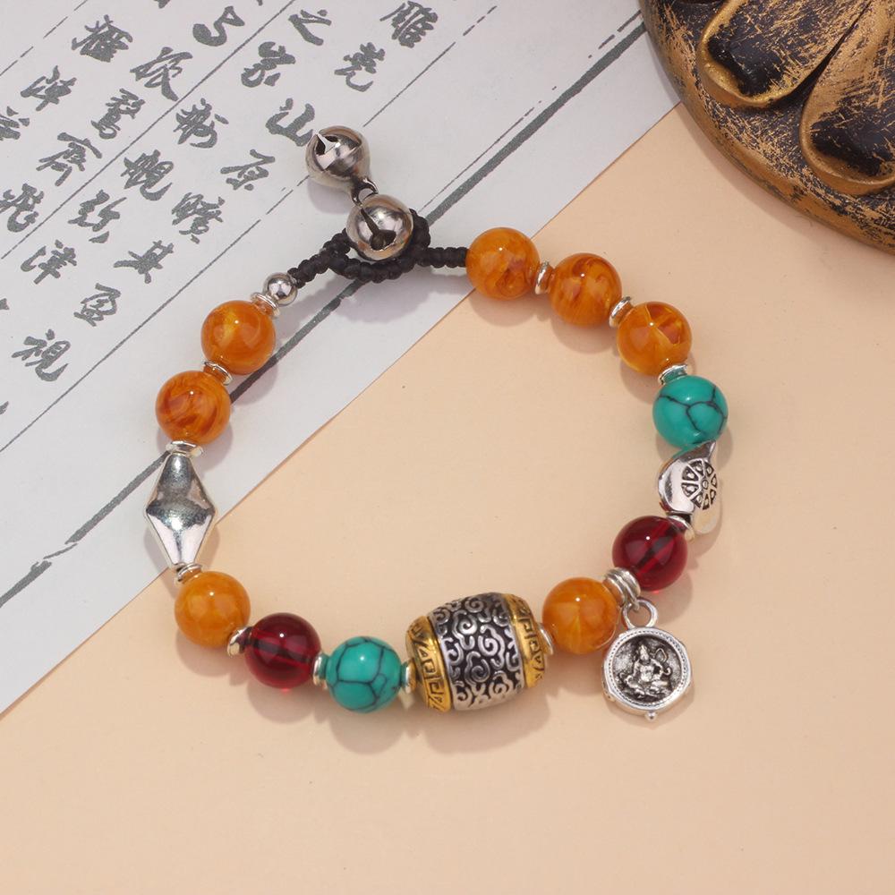 Ethnisches Retro Nepalesisches Tibetisches Handgewebtes Türkis Perlen Damenarmband