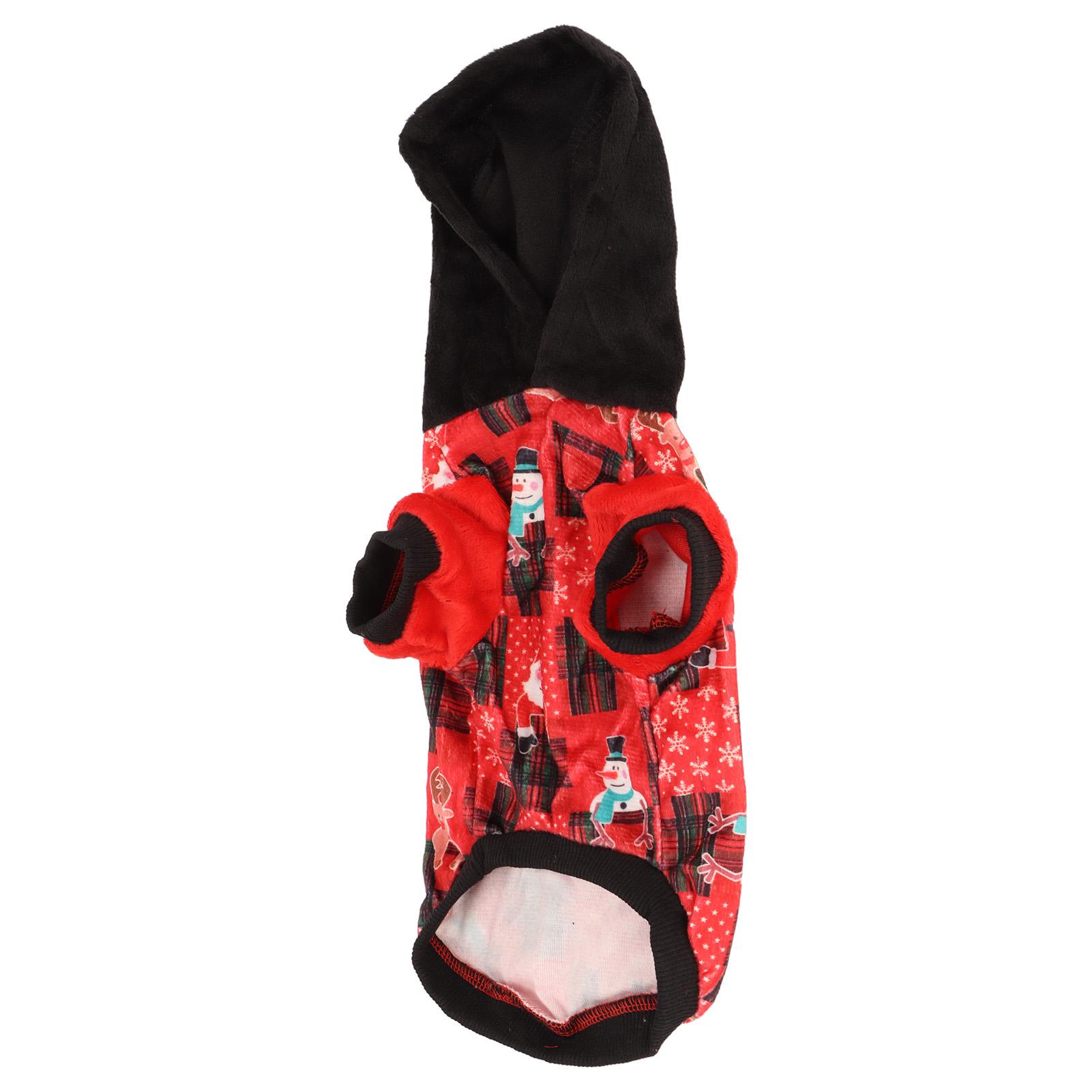 

Dog Christmas Hoodie Soft Plush Breathable Elastic Casual Dog Sweater for Small and Medium Dogs M