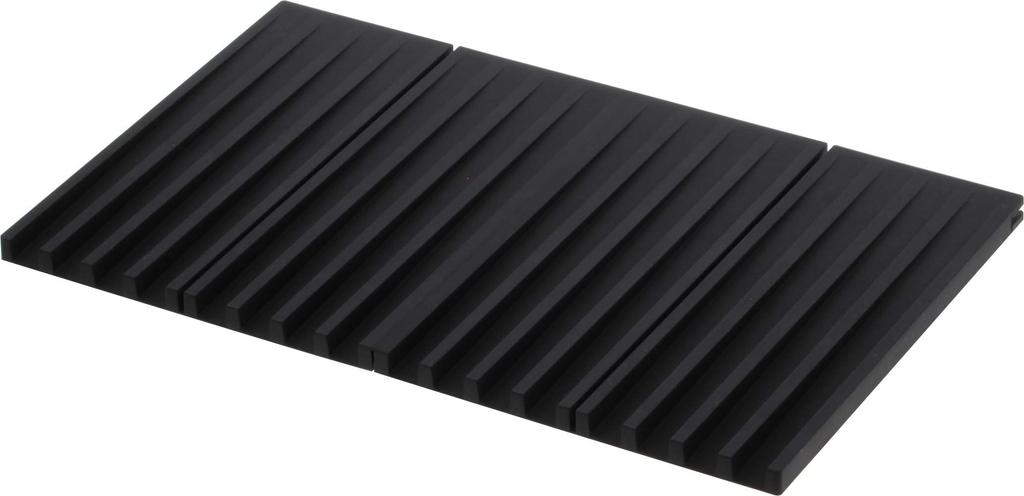 Yamazaki Jitsugyo 3836 Folding Drainer Tray Black x D25 x Tower 3way Drainer Mat Allows Water Droplets to Directly Rinse into the Sink 3836 Approx.