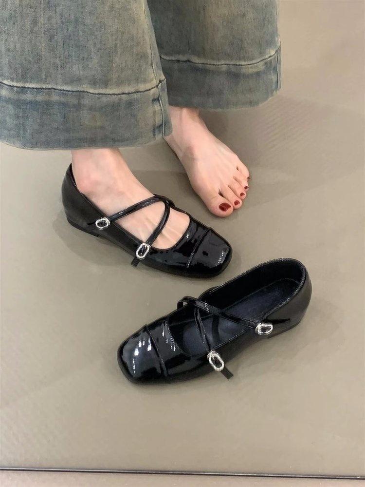 

Женские туфли Мэри Джейн на скрытой платформе, с серебристым квадратным носком, с ремешком-перекрестием и пряжкой, новинка моды 2025 года 39