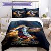 Messi Football Legend Flames Personalized Name Bedding Set,Premium Bed Linen for Bedroom Home Decoration,Perfect Collectible Gift for Messi Fans,Easy 