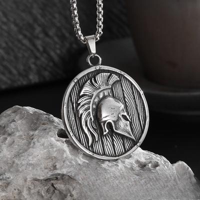 Spartan Warrior Stainless Steel Mens Pendant Hip Hop Punk Necklace Accessories Fashion Accessories