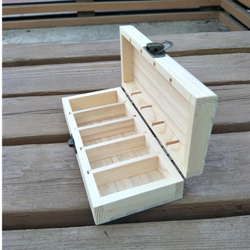 Solid Wood Essential Oil Box with 5 Compartments for 5ml Bottles
