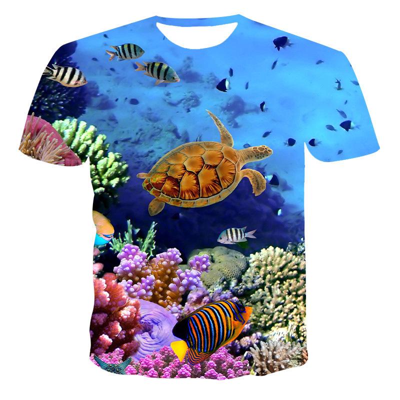 Summer Round Neck 3D Various Animals Print Top Fashionable Casual Short Sleeved Men's T-shirts