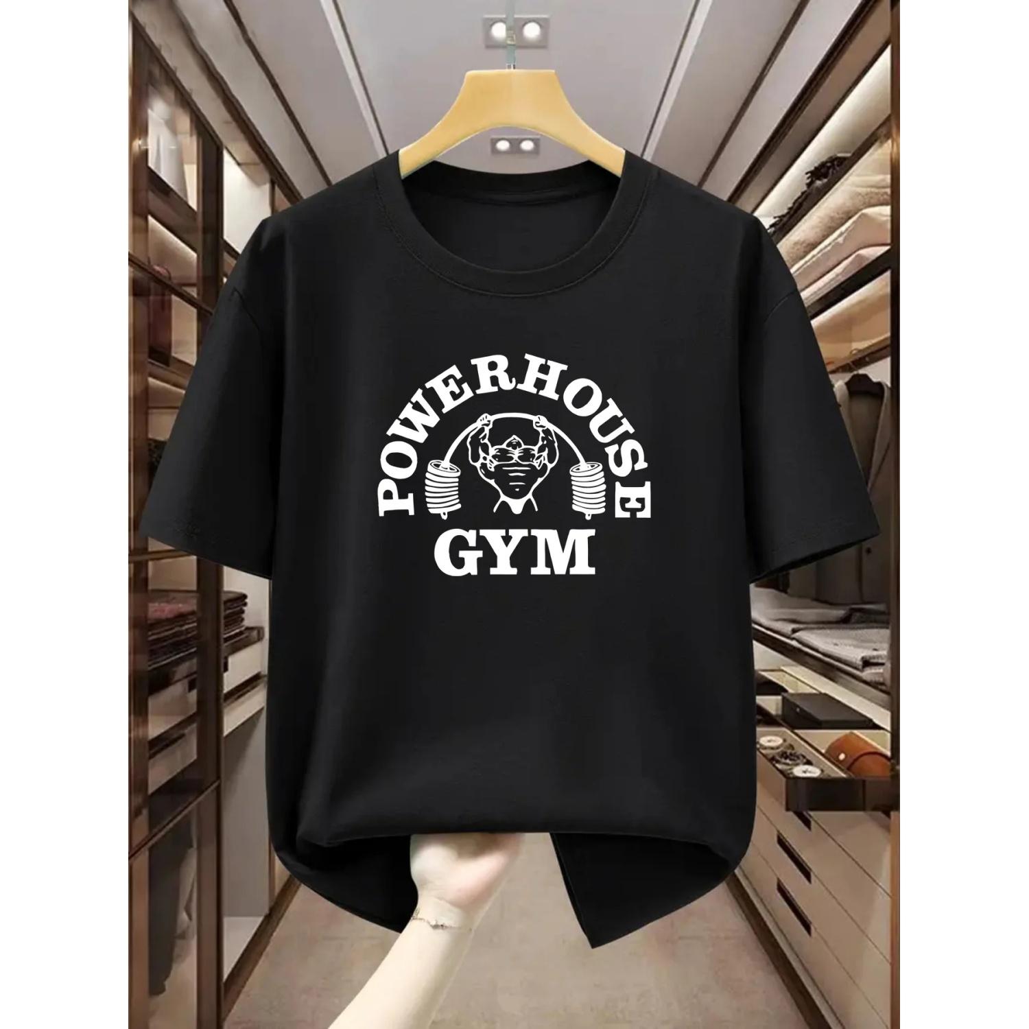Man Black Cotton TShirt Gym Muscle Athletic Casual Sporty Style Fitness Workout Shirt S чёрный
