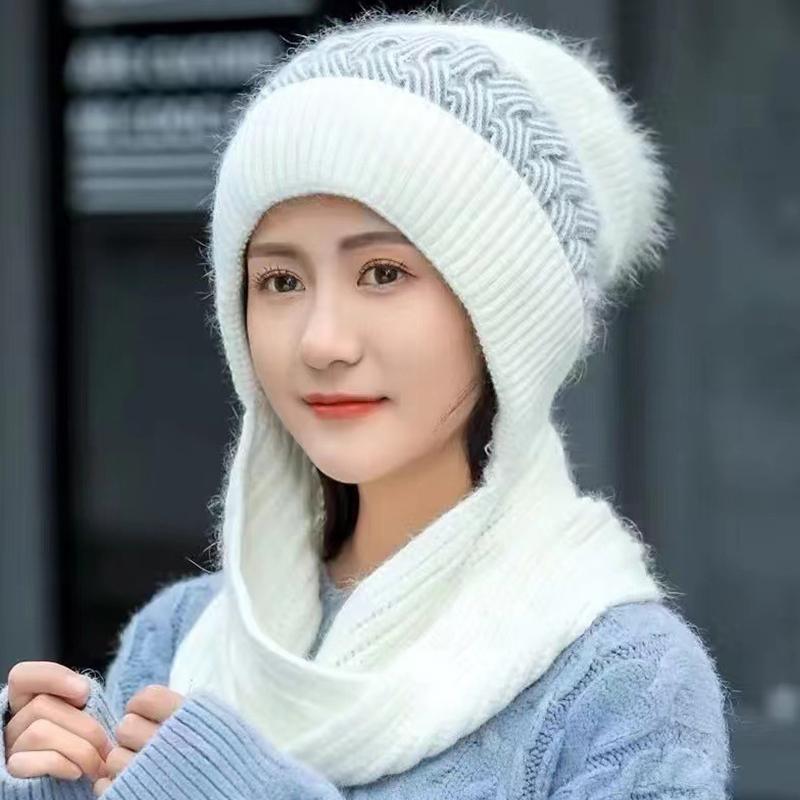 The New Hat Scarf Is Integrated And Thickened The Warm And Warm Winter Ears
