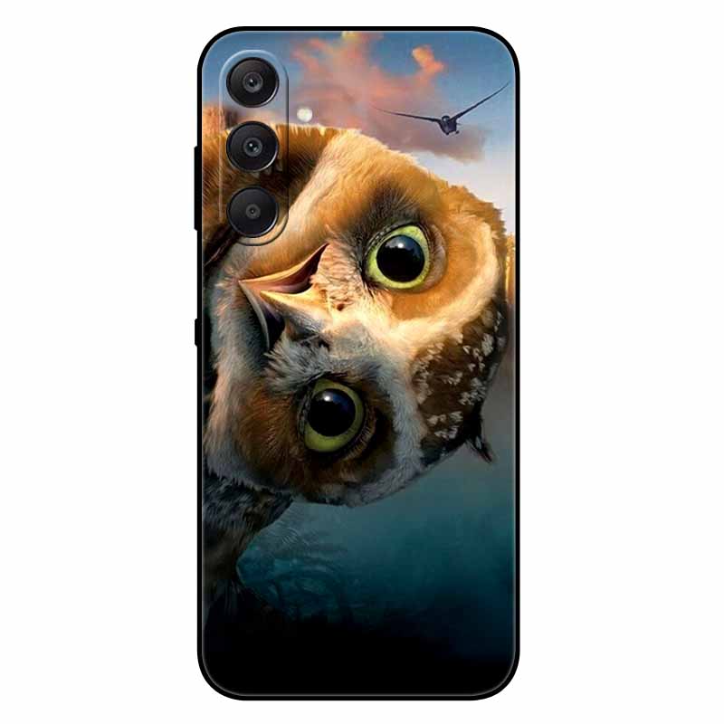 For Samsung A17 5G Case Black Silicone Soft Fashion Animal Back Cover For Samsung Galaxy A17 5G TPU Coque Cute Protective Bumper