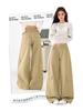 Women's Military Green Wide-Leg Jeans: Autumn Curved Knife Design, Loose Fit, Floor-Length Casual Workwear Pants.