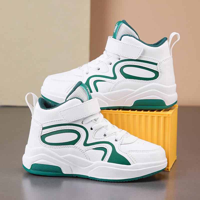 Boys Leather Sneaker Children Shoes 4 To 12 Years PU Autumn Kids Footwear Sports Tennis Casual High Top Sneaker for Boy