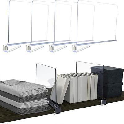 Klares Schrank-Trennwand-Set, PS-Acryl-Regalteiler zur Organisation von Kleidung/Büchern/Spielzeug - Rutschfest, Platzsparend