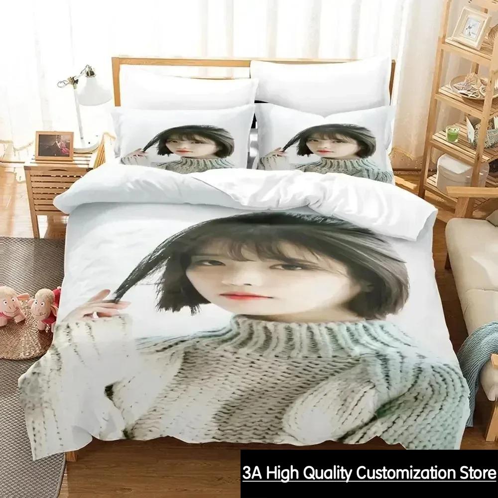 3D Print Singer Iu I Ji Eun Bedding Set Duvet Cover Bed Set Quilt Cover Pillowcase Comforter King Queen Size Boys Adult Bedding