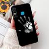 For Infinix Hot 8 Phone Case Hot 8 Lite Hot8 X650 X650C X650B X650D Elegant Floral Cat Pattern Black Silicone Soft TPU Cases
