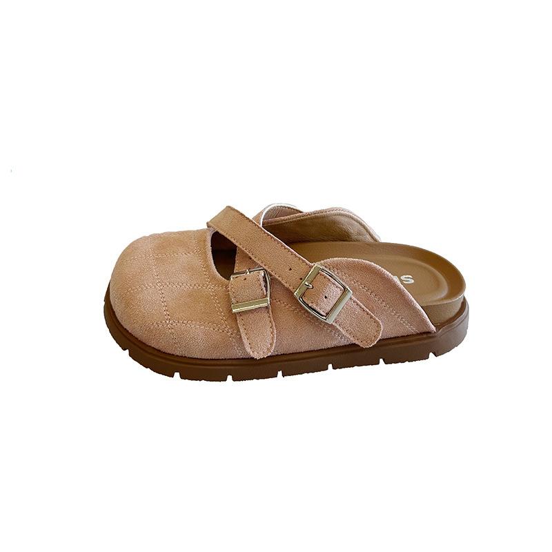 Fashion Thick-soled height-increasing shoes for women, half-closed toe sandals for outdoor wear 2025