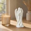 Anti-Yellowing Tabletop Decor 3D Printed Angel Figurine Statue, Vintage Desk Ornament with Flowing Robe & Office Table Wing, Matte Finish Art