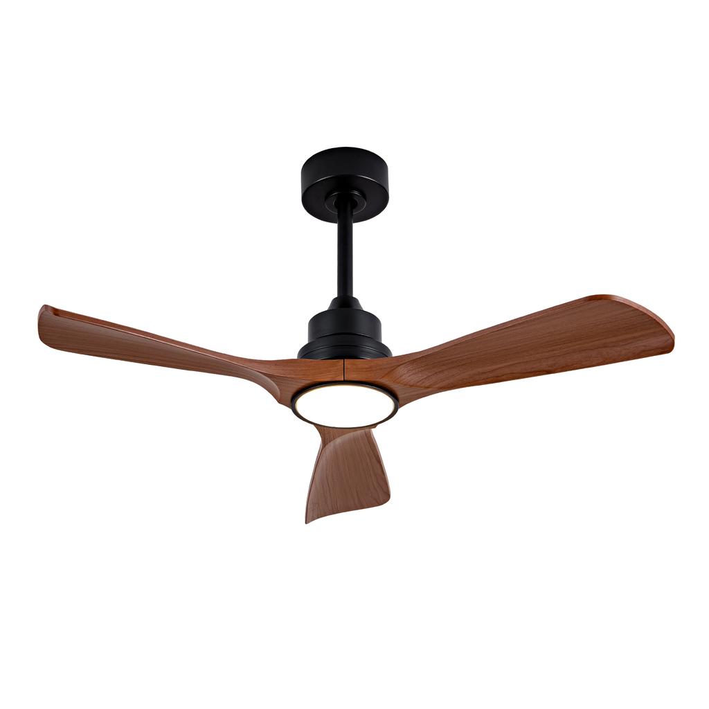 42-Inch Ceiling Fan with Light and Remote Control, Dimmable, Walnut Color, Quiet DC Motor, Indoor and Outdoor, for Patio, Bedroom, Office (no M