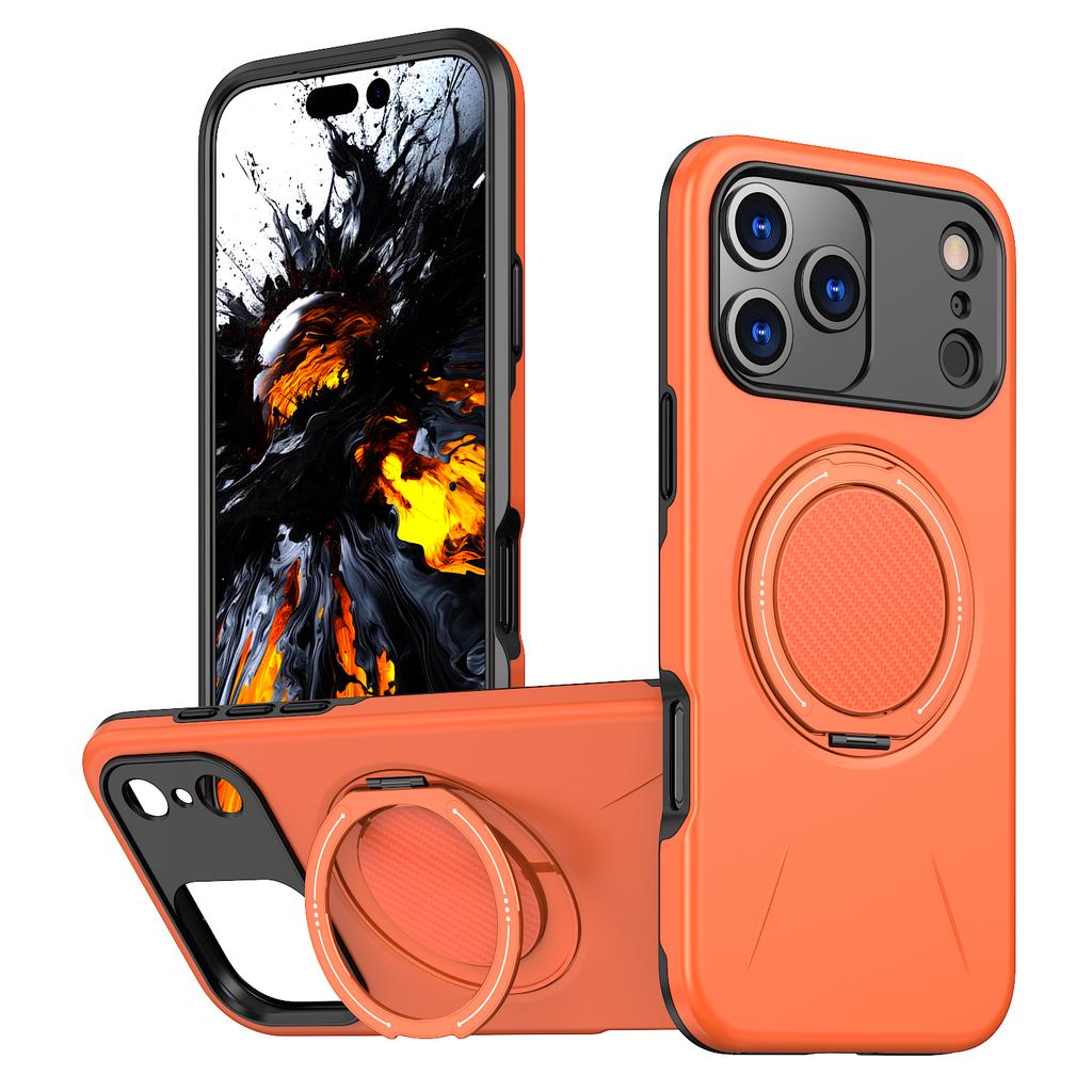 Matte Soft Silicone 360° Ring Rotate Bracket Magnetic For Magsafe Case For iPhone 17 Air 16 15 14 Plus 13 12 Pro Max 11 XR Cover