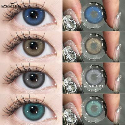 Colored Contact Lenses Natural Brown Annual Color Lenses Green Makeup Eye Soft Lenses Blue Lenses Colored Beauty Lenses 1 Pair