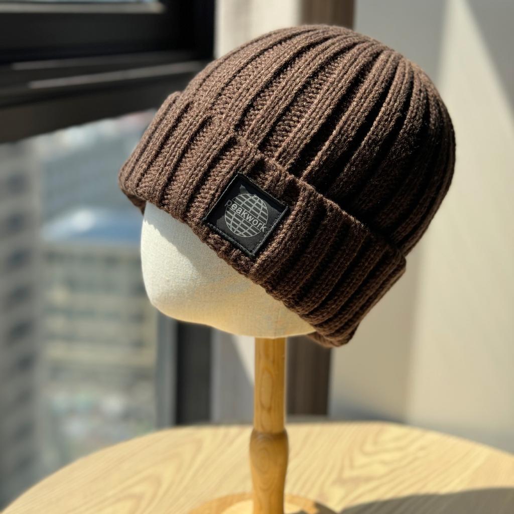 New Autumn and Winter Letter Embroidered Woolen Hat for Men Korean Version Versatile Warm Knitted Cold Hat Women's Trendy Brand Small Face