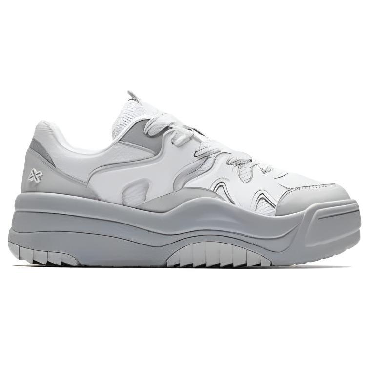 Anta Wave Fashion Trend Non-Slip Shock Absorbing Wear-Resistant Low-Top Skate Shoes Women sneaker Pure-White Limestone 922538003-2