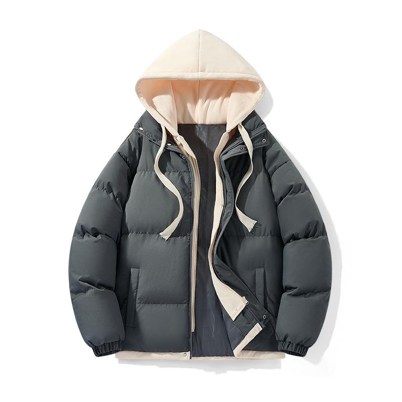 

Зимние теплые куртки с капюшоном для мужчин, повседневное ветрозащитное пальто, утепленная куртка-парка, мужская стеганая куртка на молнии, ветровка, утепленные куртки с капюшоном XL темно-серого