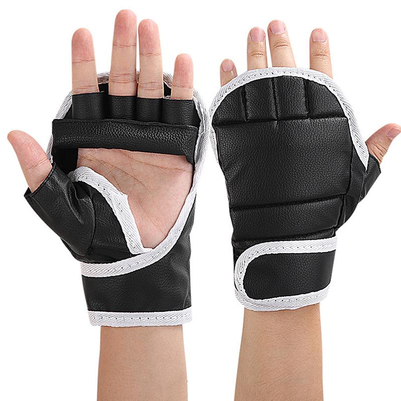Half Finger Boxing Training Gloves Black 1 /2Pair Fingerless Gloves For Combat Fitness Exercise Anti-Slip Sports Boxing Gloves